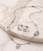 Silver Geometric Jewelry Set