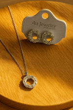 4u Jewelry - Cubic Zirconia Pendant & Earring Sets