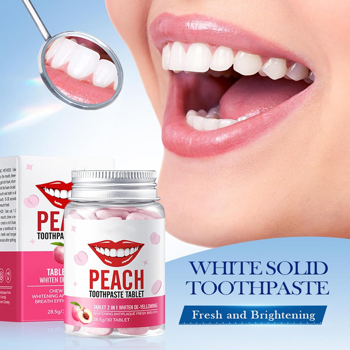 Sadoer Peach Toothpaste Tablets
