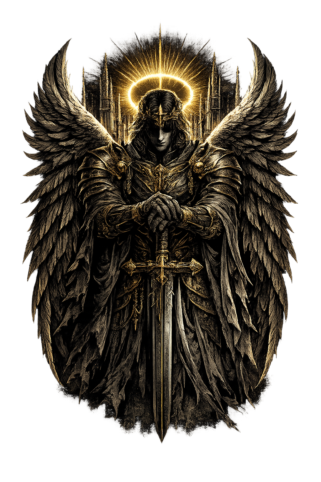 Dark Angel Premium Gothic T-Shirt | Luxury Oversized Streetwear Graphic Tee