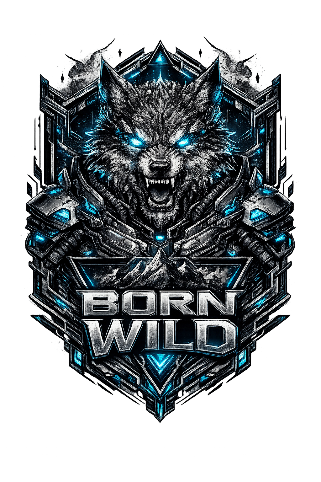 Wolf Warrior Premium Graphic T-Shirt | Luxury Futuristic Streetwear Tee
