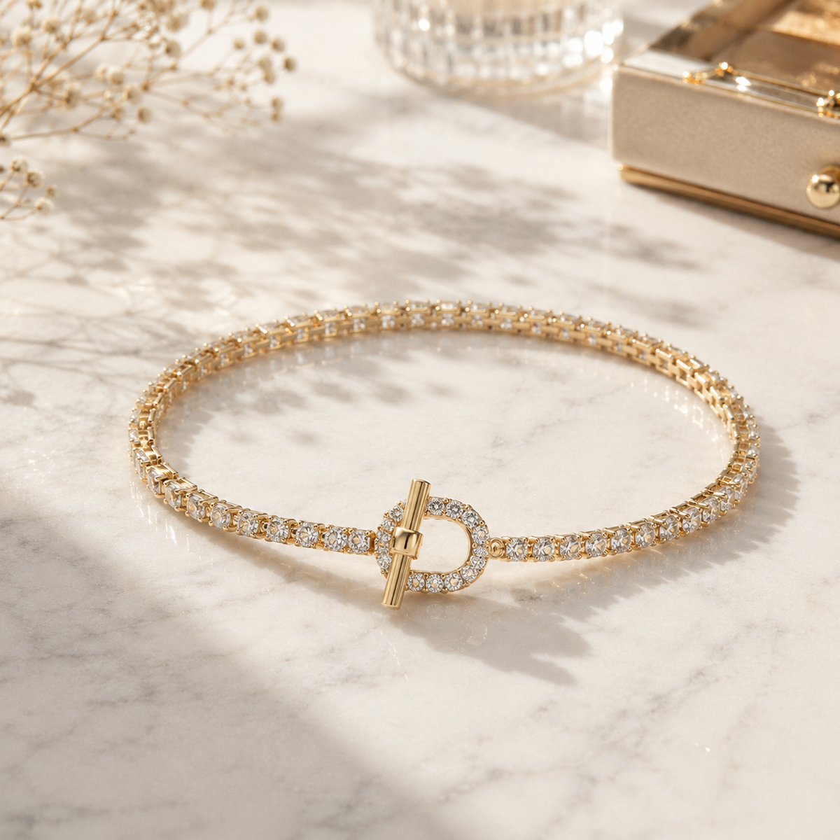 Pave Toggle Tennis Bracelet