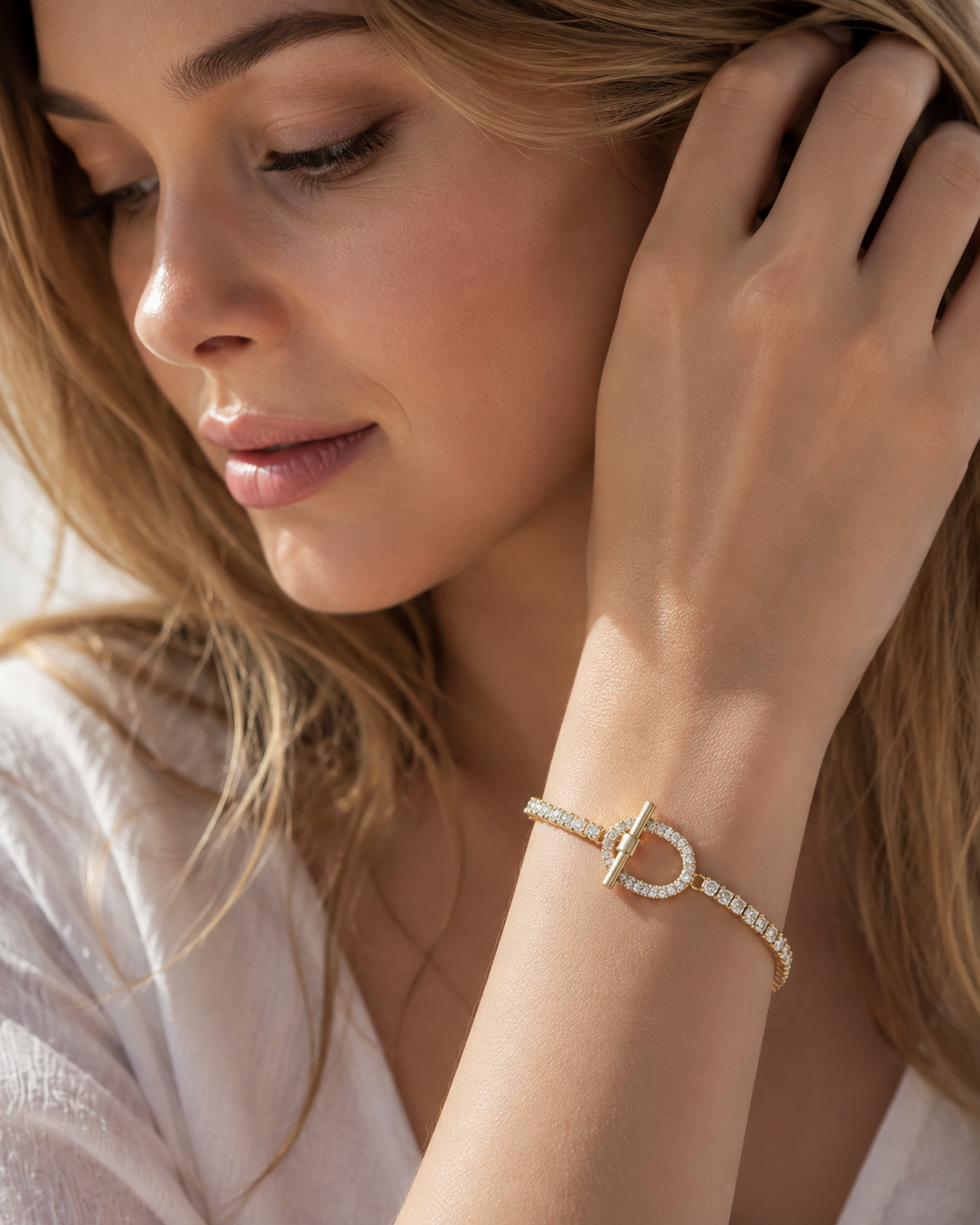 Pave Toggle Tennis Bracelet