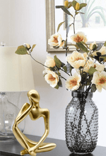 Abstract Gold Thinking Woman Statue