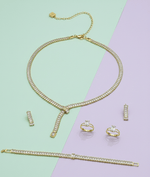 Baguette Lariat Jewelry Set