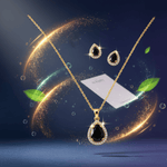 Black Teardrop Cubic Zirconia Set