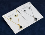 Black Teardrop Cubic Zirconia Set