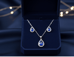 Blue Teardrop Cubic Zirconia Set