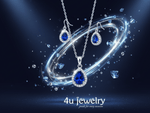 Blue Teardrop Cubic Zirconia Set