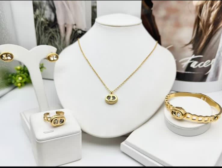Classic Double Initial Jewelry Set