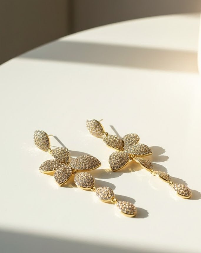 Crystal Bloom Drop Earrings
