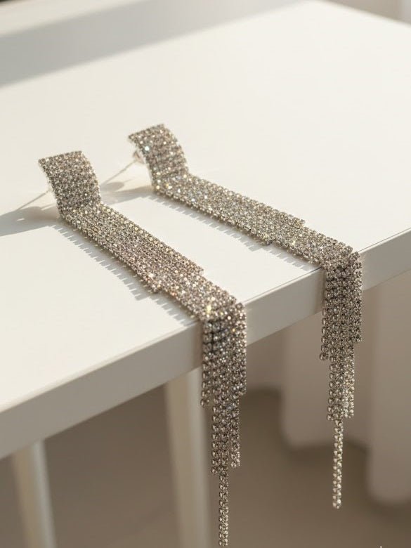Crystal Cascade Fringe Earrings