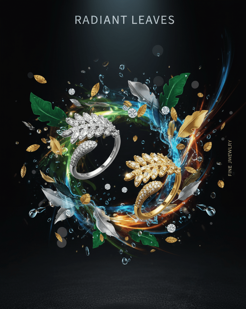 Crystal Leaf Ring