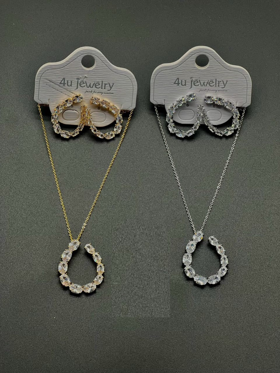 Crystal Loop Necklace Set