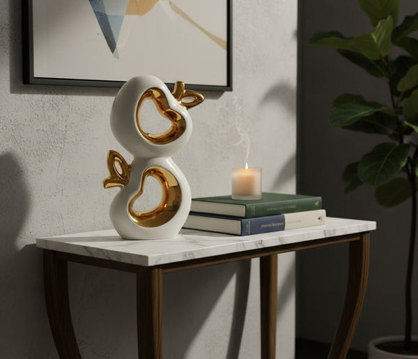 Double Heart Decorative Showpiece