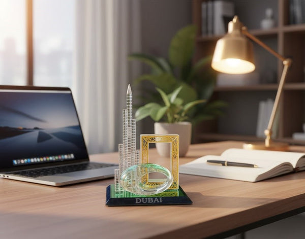 Dubai Skyline Crystal Souvenir Showpiece