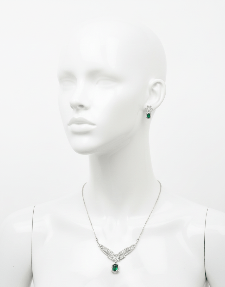 Emerald Leaf Jewelry Set