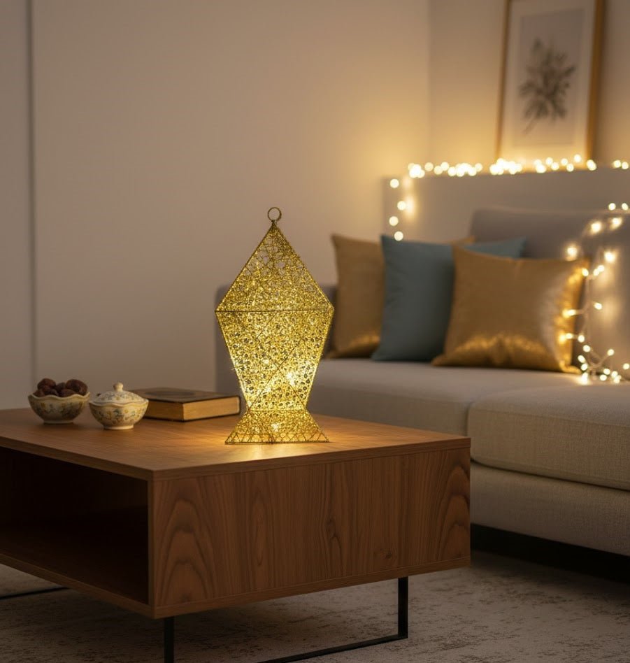 Gold Glitter Decorative Hanging Lantern