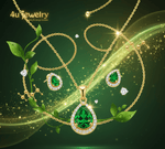 Green Teardrop Cubic Zirconia Set