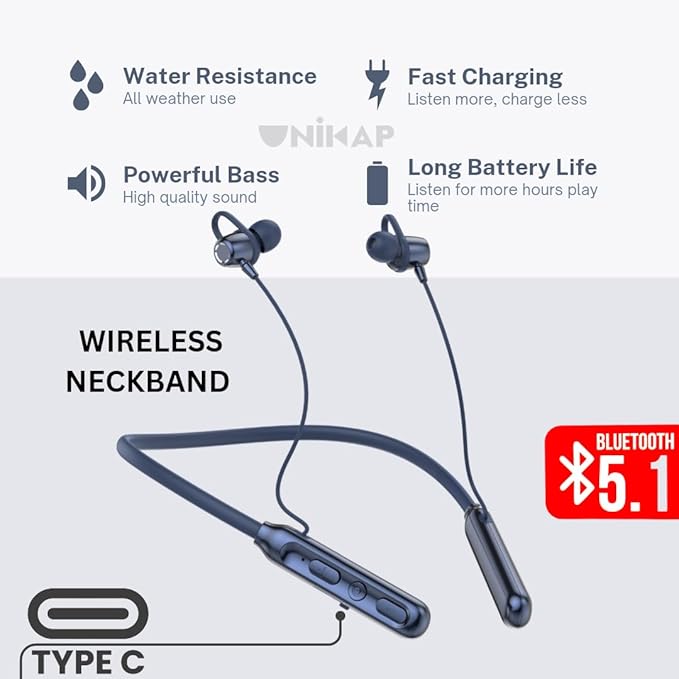 HEPU - Bluetooth Wireless Neckband Earphones