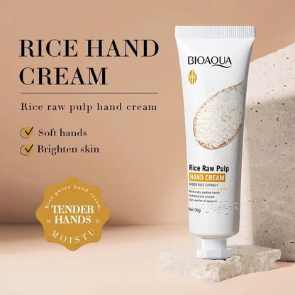 Rice Hand Cream Volumizing Rejuvenating Nourishing Moisturizing Refreshing Non-Greasy Hand Care Cream 30g