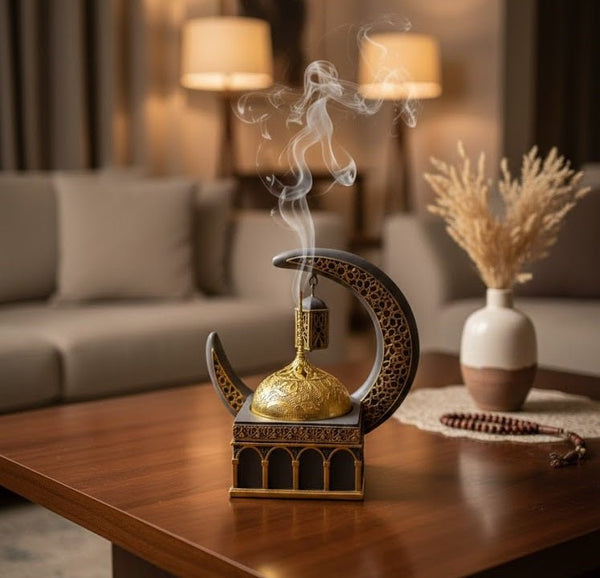 Islamic Crescent Moon & Lantern Decorative Showpiece
