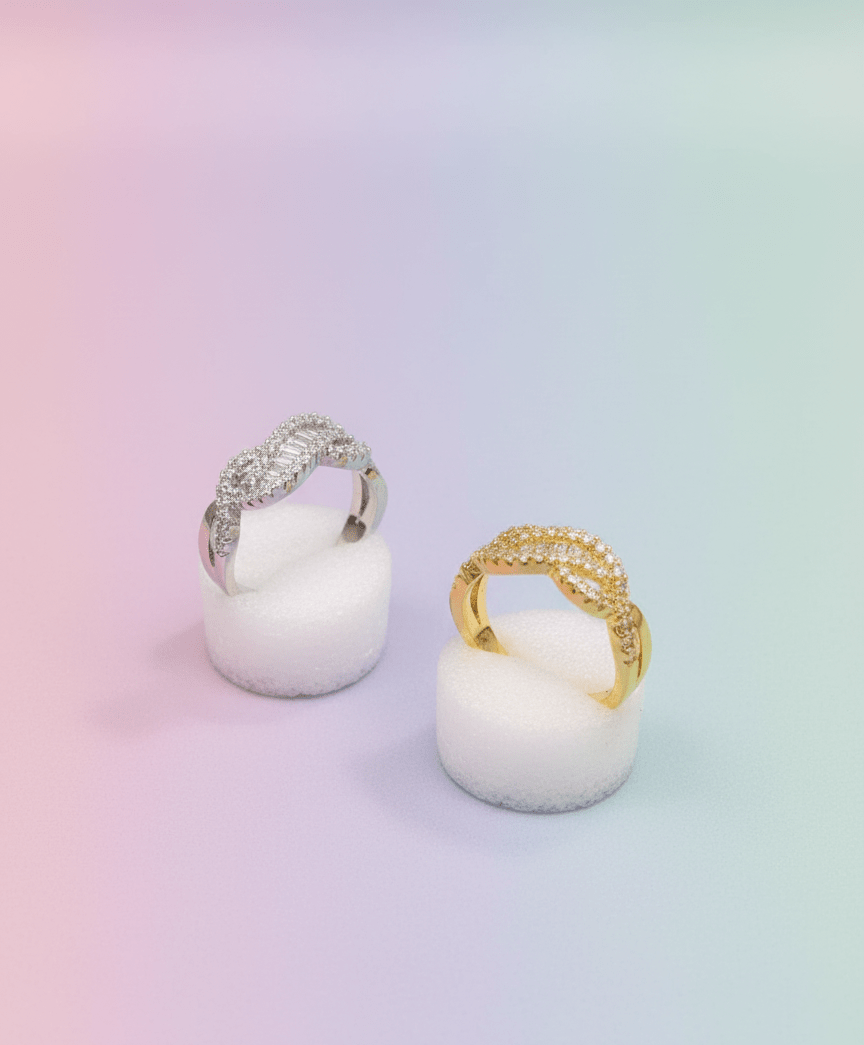 Oval Halo Crystal Ring