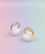 Oval Halo Crystal Ring