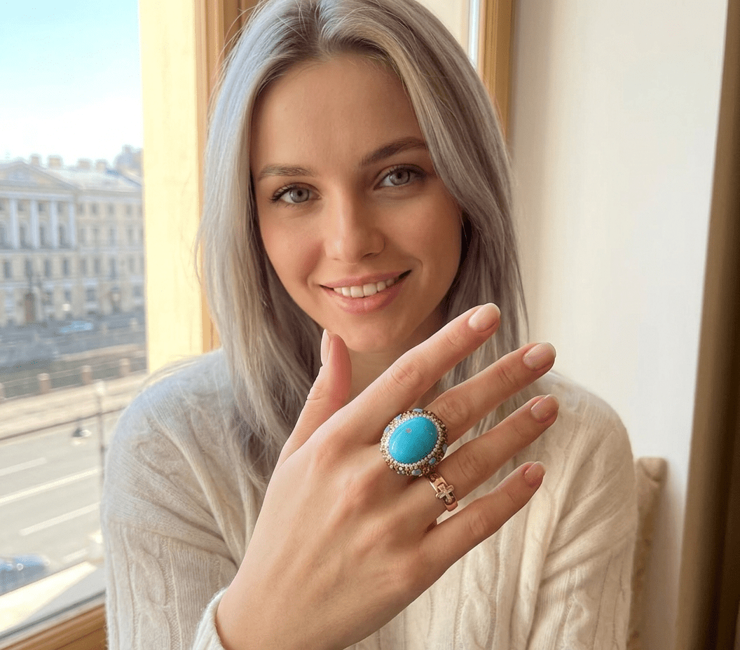 Oval Turquoise Statement Ring