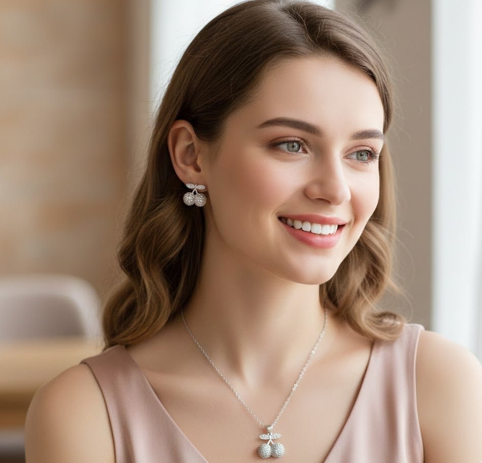Pave Cherry Sphere Set