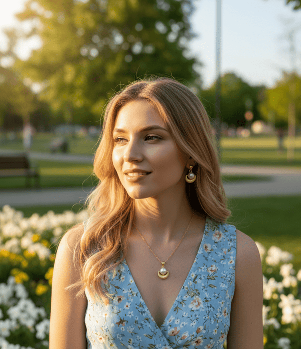 Pearl Arc Pendant Set