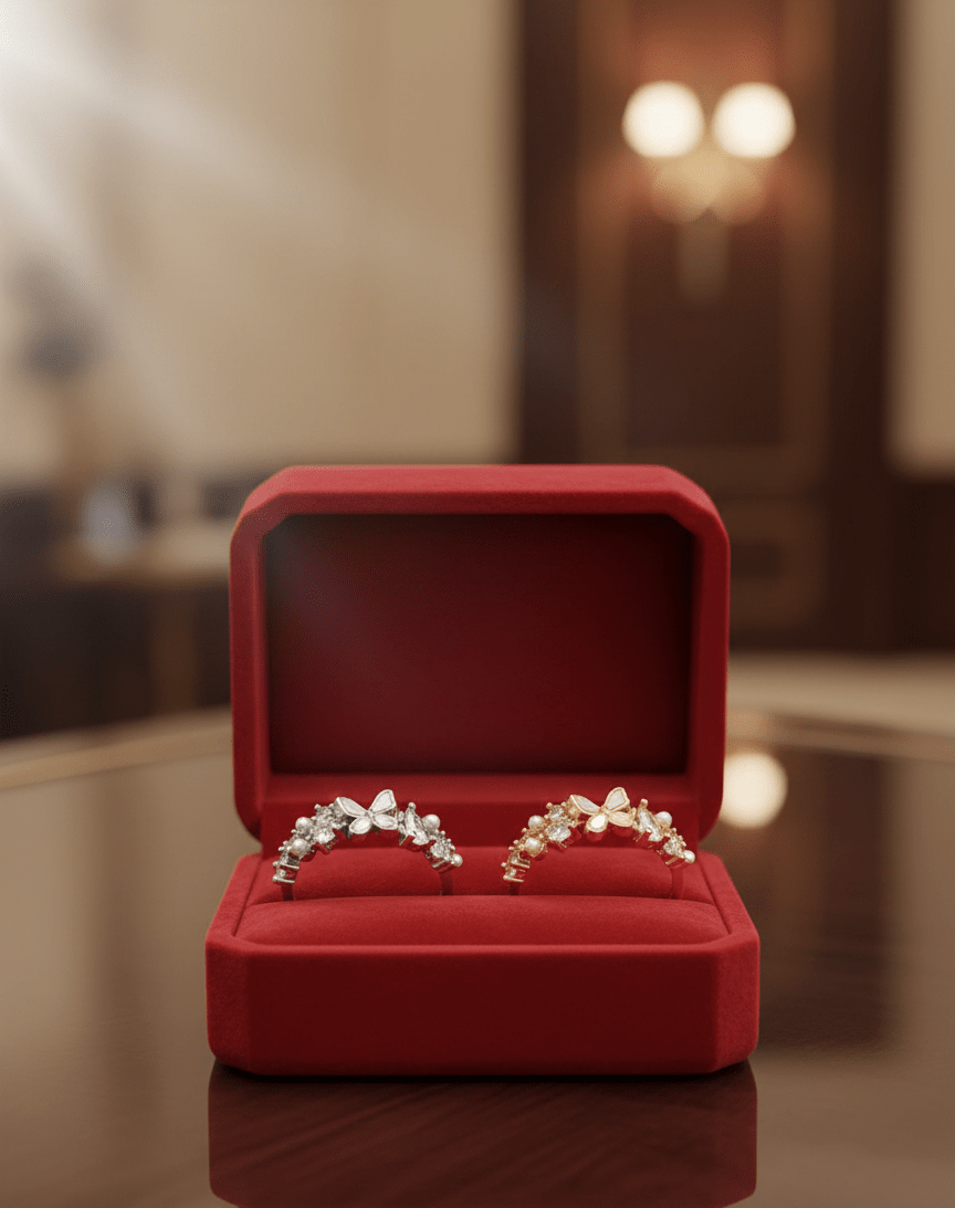 Pearl Butterfly Cluster Ring