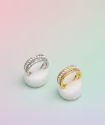 Pearl Crystal Band Ring