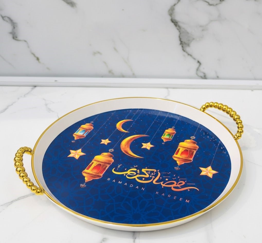 Ramadan Kareem Round Decorative Serving Tray