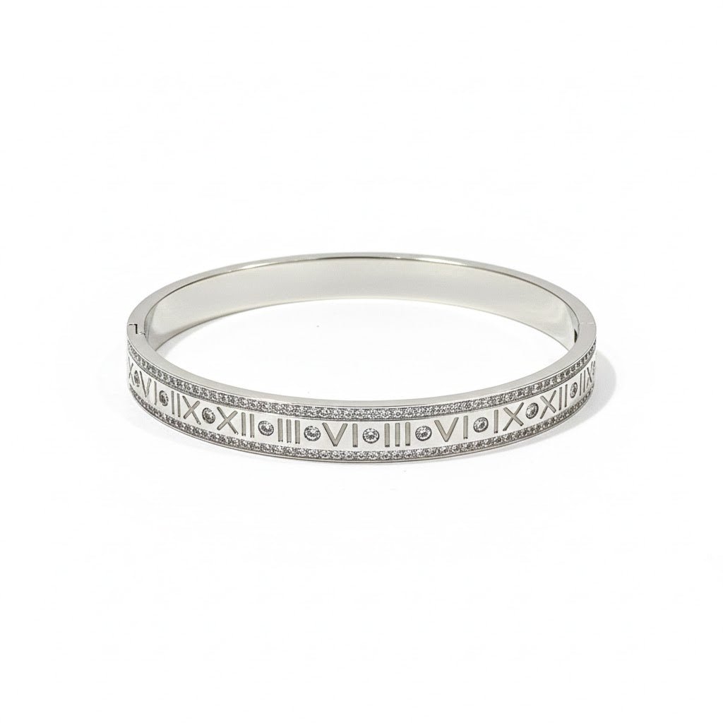 Roman Elegance Silver Bangle