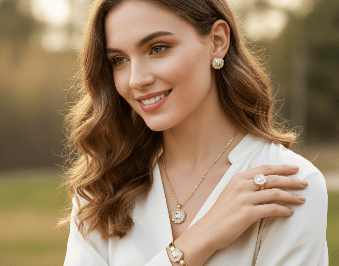 Round GG Logo Jewelry Set