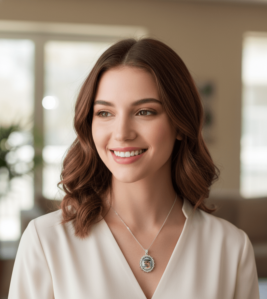 Royal Pearl Custom Photo Necklace