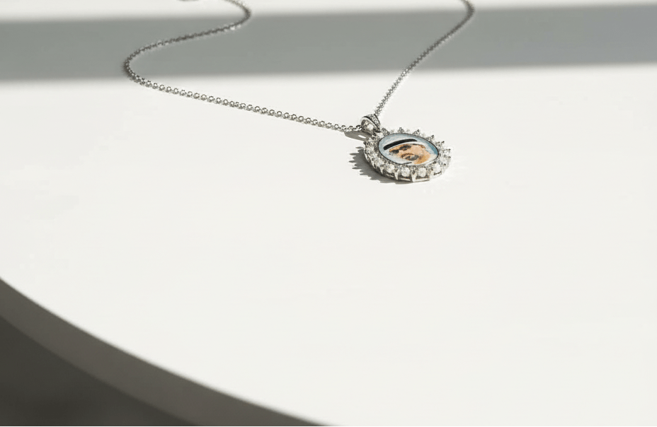 Royal Pearl Custom Photo Necklace