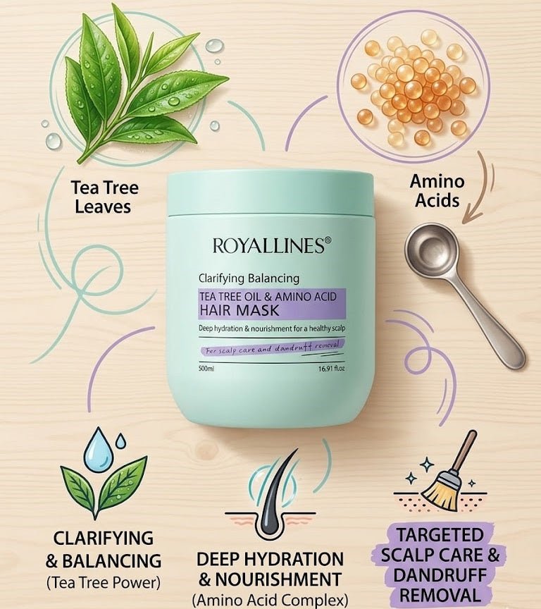 Royallines - Clarifying Balancing Tea Tree Oil & Amino Acid Hair Mask