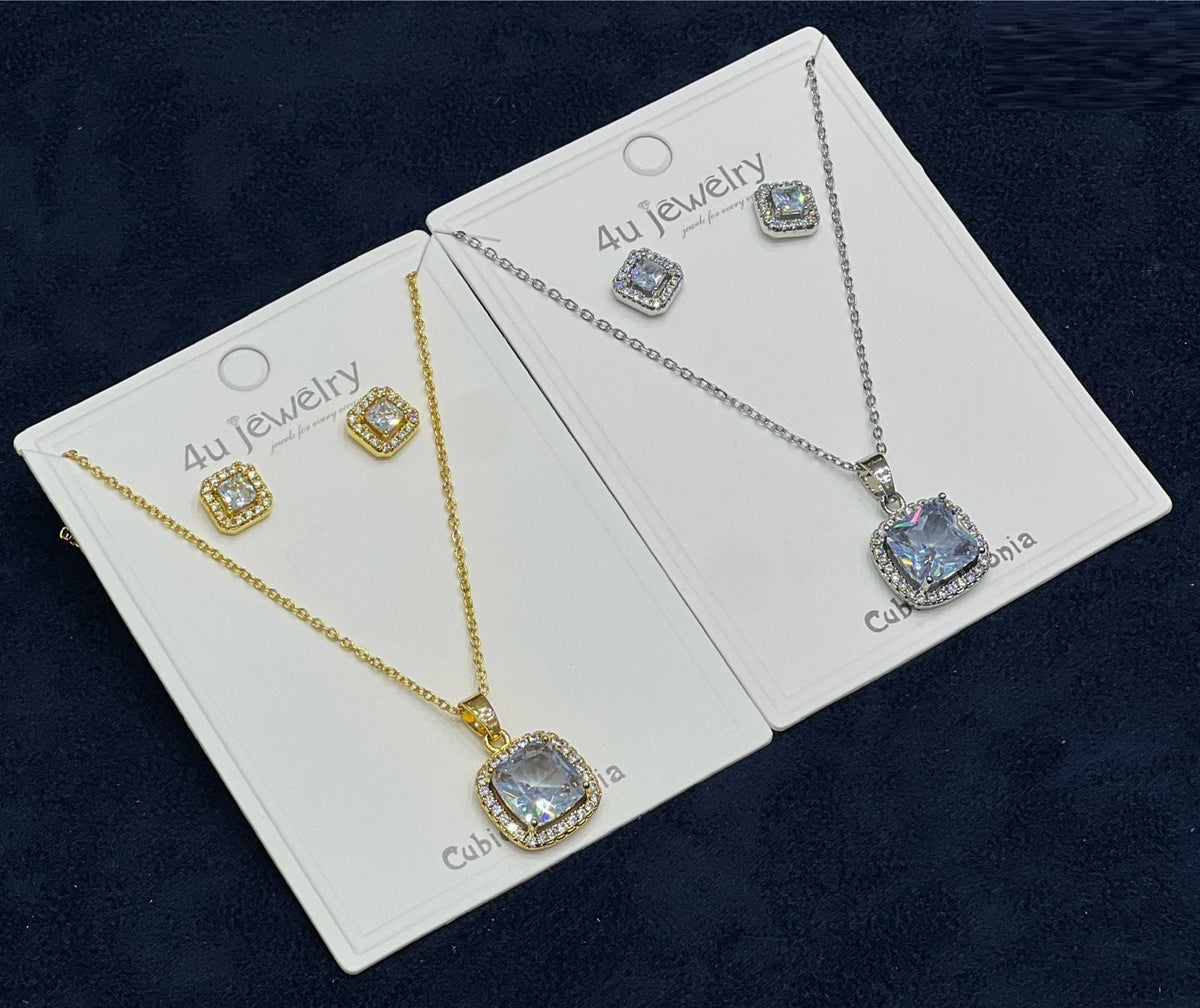 Square Cubic Zirconia Set