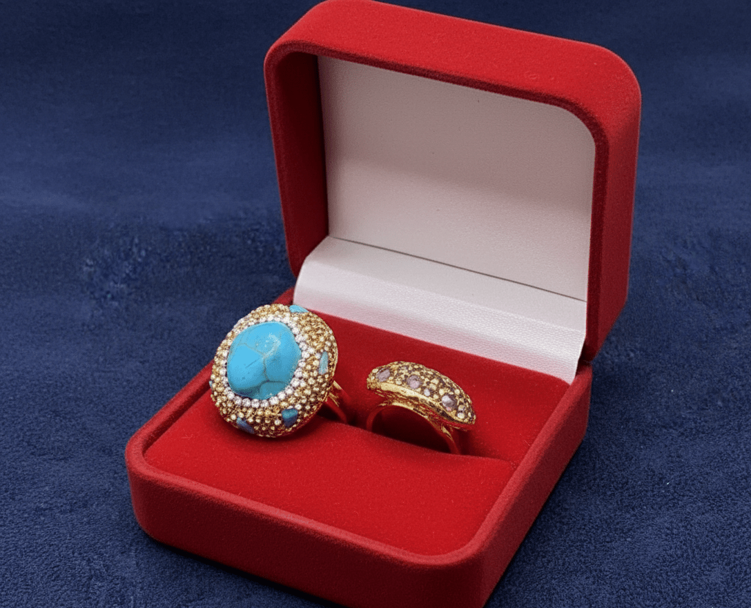 Turquoise Crystal Ring