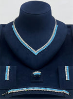 Turquoise V-Cut Crystal Jewelry Set