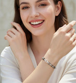 Chain-Link Crystal Bangle